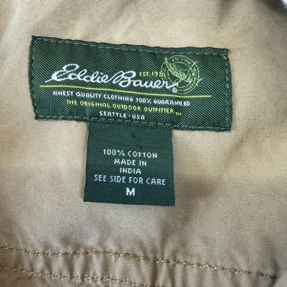 Eddie Bauer Women's Full Zip Tan Khaki Urban Utility Hoodie Jacket Size M Cotton - Picture 3 of 11